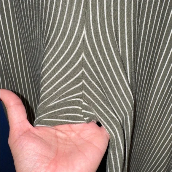 Women's Wide Leg Green & White Stripe Pants Size Small - Picture 4 of 7